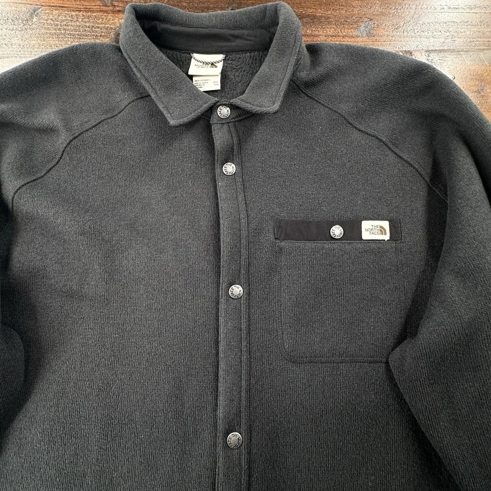 The North Face Gordon Lyons Fleece‎ Lined Jacket Men's Size 3XL Snap Front Black